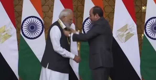 प्रधानमंत्री मोदी को मिला मिस्र का ऑर्डर ऑफ द नाइल सर्वोच्च सम्मान