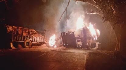 सीतापुर में टैंकर-ट्रैक्टर की टक्कर, एक की मौत, 4 झुलसे